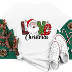 2025 New Year Christmas Plus Size Round Neck Short Sleeve T-shirt