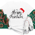 2025 New Year Christmas Plus Size Round Neck Short Sleeve T-shirt