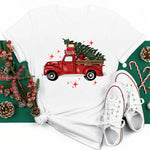 2025 New Year Christmas Plus Size Round Neck Short Sleeve T-shirt