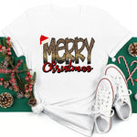 2025 New Year Christmas Plus Size Round Neck Short Sleeve T-shirt