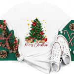 2025 New Year Christmas Plus Size Round Neck Short Sleeve T-shirt