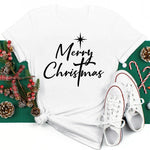 2025 New Year Christmas Plus Size Round Neck Short Sleeve T-shirt